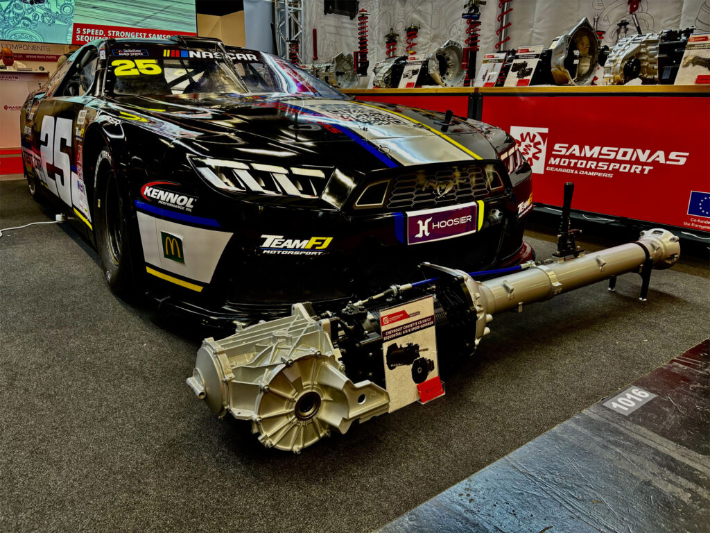 Team FJ NASCAR Euro Series Ford Mustang test car at Professional MotorSport EXPO